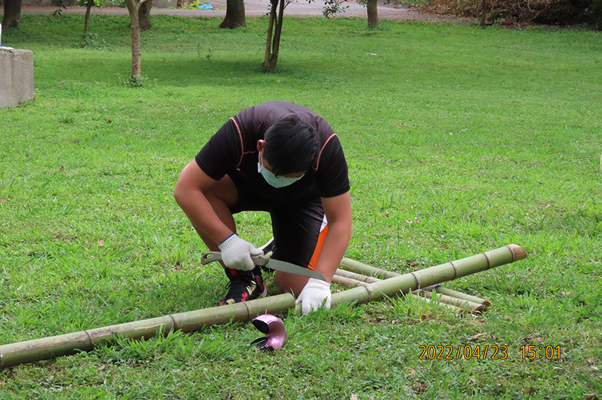 認真投入蓋樹屋